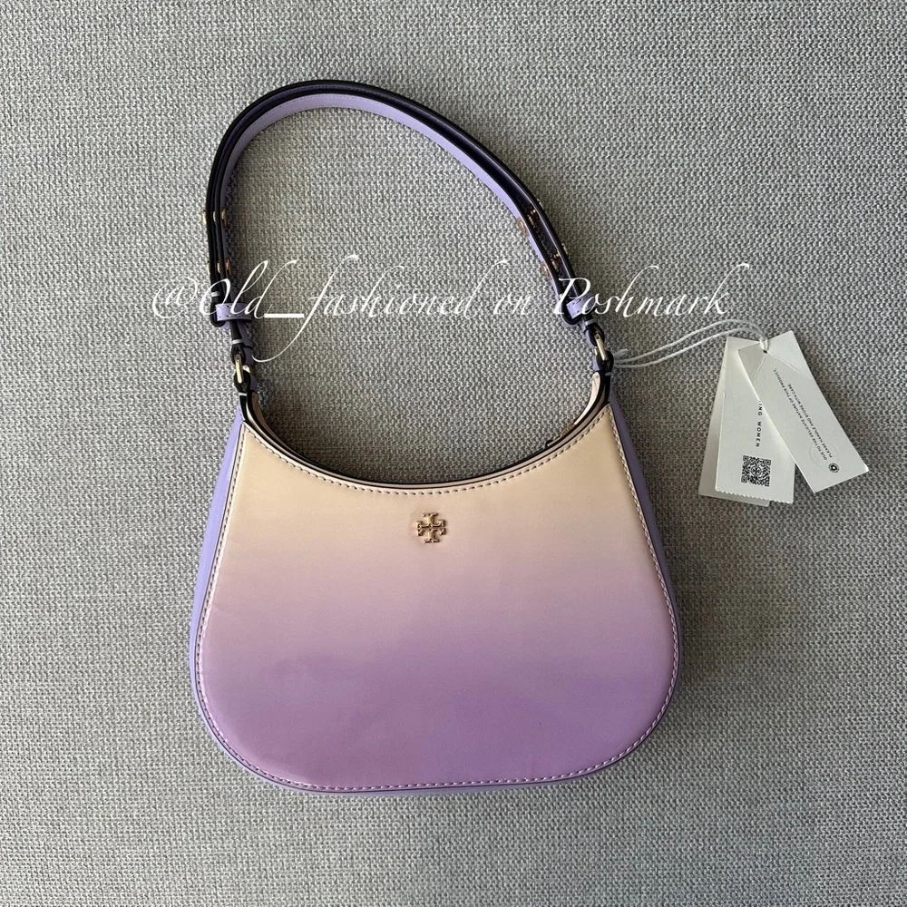 TORY BURCH Emerson Dip Dye Shoulder Bag in Sweet Corn / Lavender